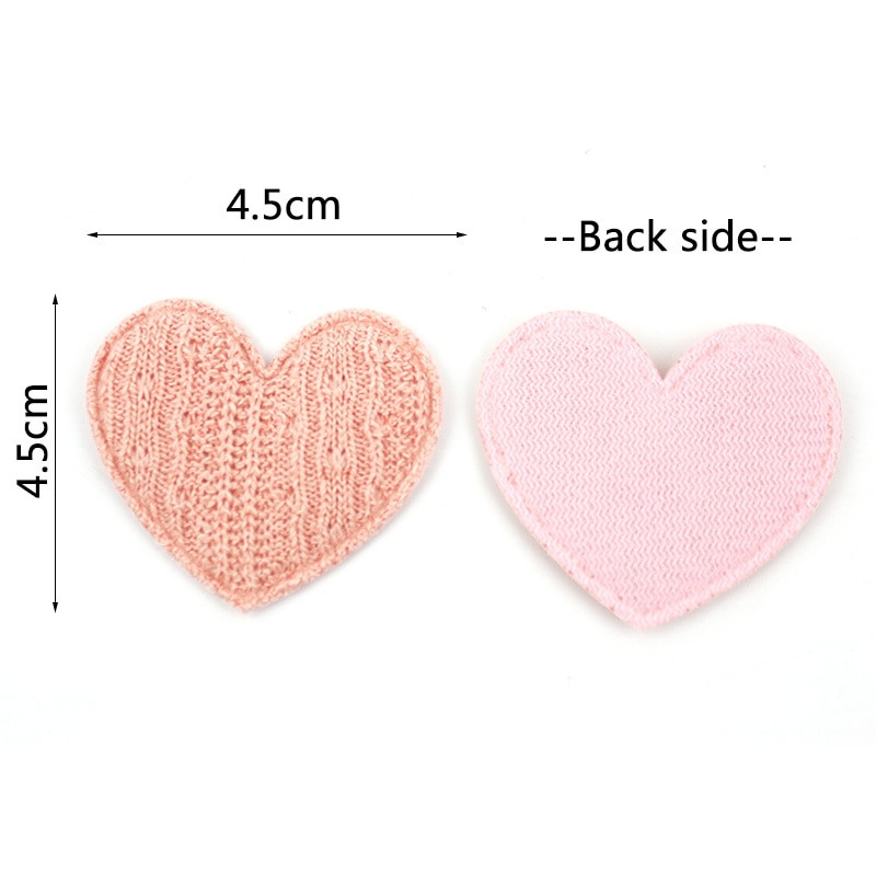 30 bucăți 4,5 cm tricot din lână aplicații căptușite cu inimă pentru căptușeală pentru ac de păr Decor Artizanat DIY Îmbrăcăminte ornamente Accesorii