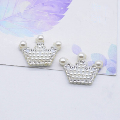 15 kom/mješanih bisernih leptir leptir mašna zakrpe sa vještačkim dijamantom Heat Crwon samoljepljive zakrpe s aplikacijom za odjeću Traka za kosu Nabavka odjeće