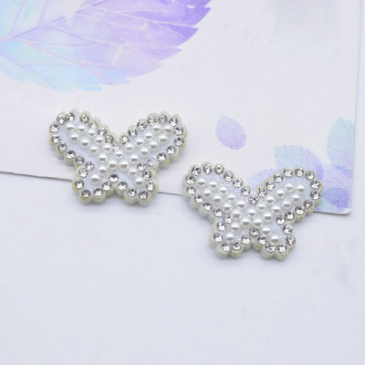 15 kom/mješanih bisernih leptir leptir mašna zakrpe sa vještačkim dijamantom Heat Crwon samoljepljive zakrpe s aplikacijom za odjeću Traka za kosu Nabavka odjeće