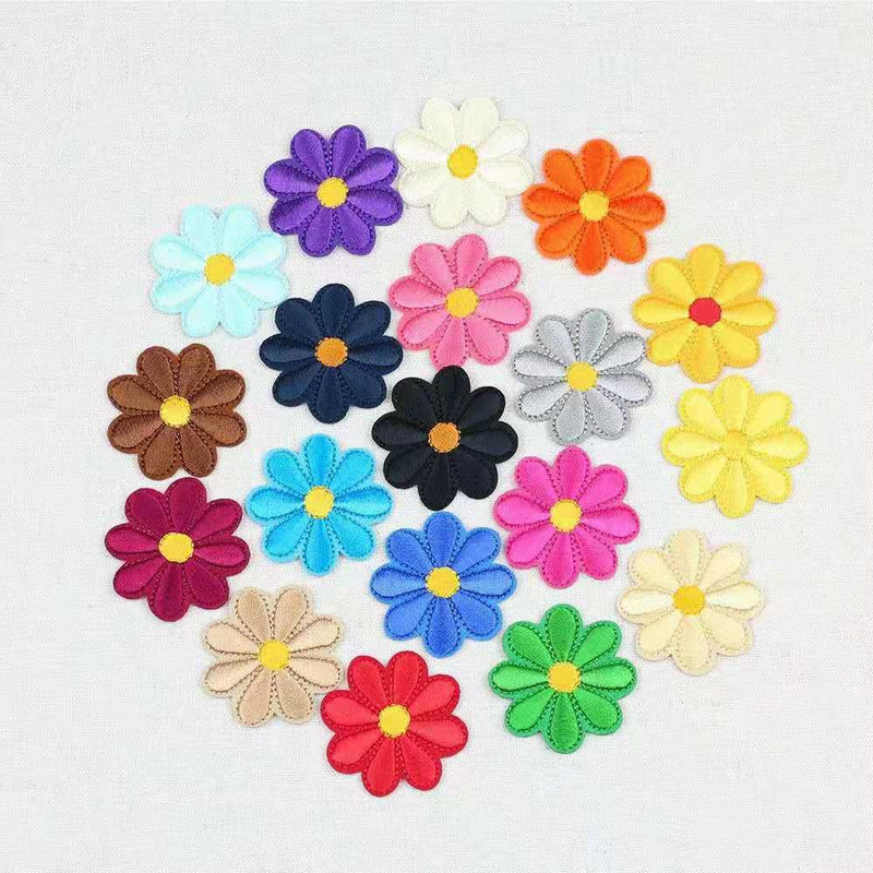 10 bucăți broderie margaretă flori de floarea-soarelui cusut fier pe patch-uri insigne margaretă pentru rochii geantă pălărie blugi haine aplice artizanat