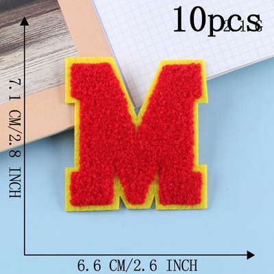 10 τμχ Σίδερο σε ρούχα Μπαλώματα θερμοκολλητικά Διακοσμητικά σιδερώματος πίσω όψης για ράψιμο απλικέ αλφαβήτου