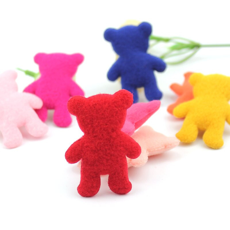 32Τμ. 3,5*5cm Διπλής όψης Furry Bear με επένδυση Απλικέ για ράψιμο ρούχων Παιδικά καλύμματα κεφαλής Διακοσμητικές χειροτεχνίες Αξεσουάρ στολίδι