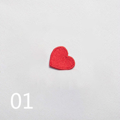 10 τμχ/παρτίδα Red Love Heart Embroidery Patch For Clothing Cute Motif Iron On Patches Διακοσμητικό ένδυμα σήμα DIY