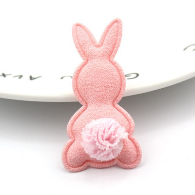 24db 2,6*5,2cm Nyúl virágok golyós párnázott rátét barkácsoláshoz hajcsatoló sapka fejfedő kézműves dekoráció dísz ruházat kiegészítők