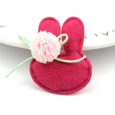 24db 2,6*5,2cm Nyúl virágok golyós párnázott rátét barkácsoláshoz hajcsatoló sapka fejfedő kézműves dekoráció dísz ruházat kiegészítők