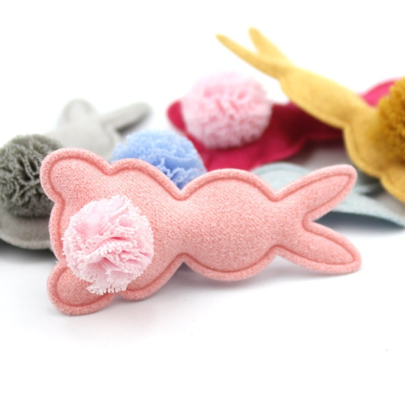 24db 2,6*5,2cm Nyúl virágok golyós párnázott rátét barkácsoláshoz hajcsatoló sapka fejfedő kézműves dekoráció dísz ruházat kiegészítők