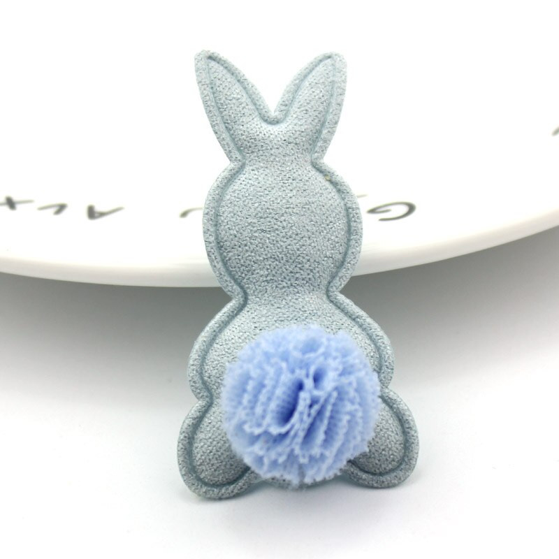 24db 2,6*5,2cm Nyúl virágok golyós párnázott rátét barkácsoláshoz hajcsatoló sapka fejfedő kézműves dekoráció dísz ruházat kiegészítők