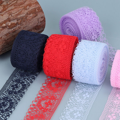 10yards Lace Ribbon Bilateral Handicrafts Embroidered Lace Fabric Trim Lace Ribbon Decorations DIY Doll Clothes Sewing Crafts