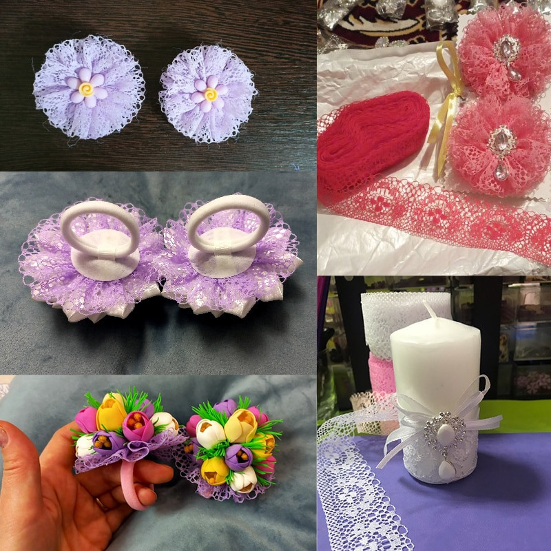 10 jardų nėrinių juostelė dvišaliai rankdarbiai, išsiuvinėti nėriniai audiniai, papuošimai nėrinių juostelėmis.