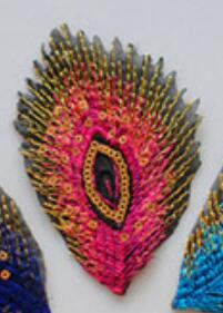 5 tükki litritega tikandid plaastrid, triigitud 3D pealekandtud pits, paabulinnu saba, mitmevärvilised lillekaunistused, 10,5*7 cm isetehtud