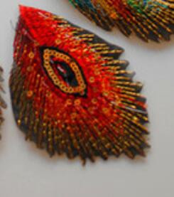 5 tükki litritega tikandid plaastrid, triigitud 3D pealekandtud pits, paabulinnu saba, mitmevärvilised lillekaunistused, 10,5*7 cm isetehtud