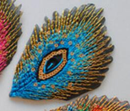 5 tükki litritega tikandid plaastrid, triigitud 3D pealekandtud pits, paabulinnu saba, mitmevärvilised lillekaunistused, 10,5*7 cm isetehtud