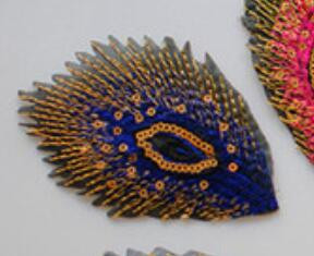 5 tükki litritega tikandid plaastrid, triigitud 3D pealekandtud pits, paabulinnu saba, mitmevärvilised lillekaunistused, 10,5*7 cm isetehtud