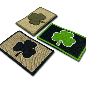Shamrock Lucky clover Patches Бродирана значка за творчество Hook and Loop Band 3D Stick on Jacket Раница Стикери