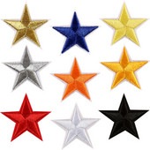 10 τμχ 9 χρώματα ασημί χρυσά κόκκινα αυτοκόλλητα ρούχα 5 αστέρια κέντημα απλικέ σίδερο σε μπαλώματα για ρούχα ρίγα σήμα στρατιωτικού στρατού