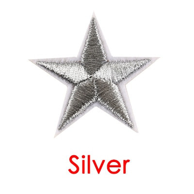 10 τμχ 9 χρώματα ασημί χρυσά κόκκινα αυτοκόλλητα ρούχα 5 αστέρια κέντημα απλικέ σίδερο σε μπαλώματα για ρούχα ρίγα σήμα στρατιωτικού στρατού