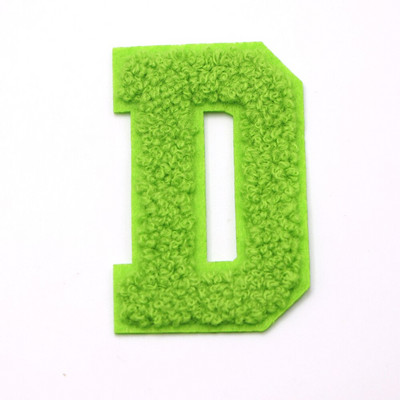 1 ΤΕΜ Πράσινο 7,2 εκατοστών σενίλ Letter Patch Iron on Patch Name Letter Patch For Jeans Clothes Επισκευαστικό μπλουζάκι Alphabet Patch Badges