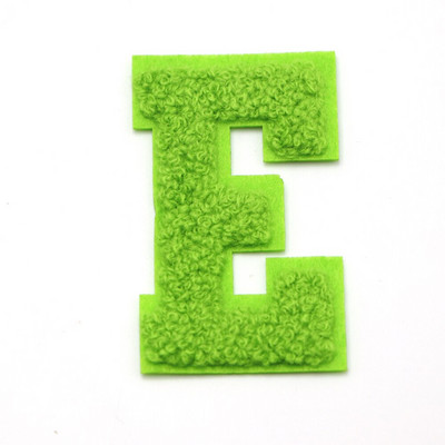 1 ΤΕΜ Πράσινο 7,2 εκατοστών σενίλ Letter Patch Iron on Patch Name Letter Patch For Jeans Clothes Επισκευαστικό μπλουζάκι Alphabet Patch Badges