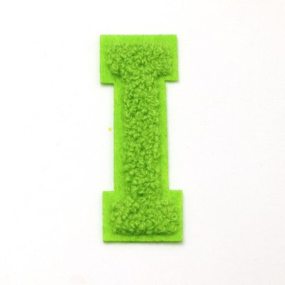 1 ΤΕΜ Πράσινο 7,2 εκατοστών σενίλ Letter Patch Iron on Patch Name Letter Patch For Jeans Clothes Επισκευαστικό μπλουζάκι Alphabet Patch Badges