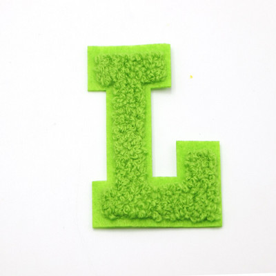 1 ΤΕΜ Πράσινο 7,2 εκατοστών σενίλ Letter Patch Iron on Patch Name Letter Patch For Jeans Clothes Επισκευαστικό μπλουζάκι Alphabet Patch Badges