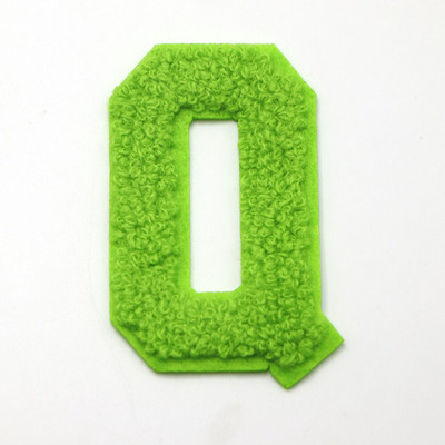 1 ΤΕΜ Πράσινο 7,2 εκατοστών σενίλ Letter Patch Iron on Patch Name Letter Patch For Jeans Clothes Επισκευαστικό μπλουζάκι Alphabet Patch Badges