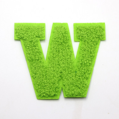 1 ΤΕΜ Πράσινο 7,2 εκατοστών σενίλ Letter Patch Iron on Patch Name Letter Patch For Jeans Clothes Επισκευαστικό μπλουζάκι Alphabet Patch Badges