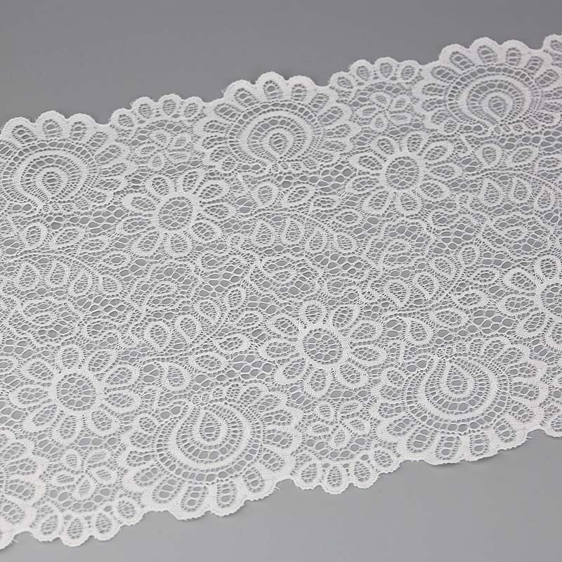 (3 metrai) 22 cm balti elastingi nėriniai Audinys prancūziški tuščiaviduriai apatiniai tamprūs nėriniai Trim DIY prancūziški tuščiaviduriai apatiniai