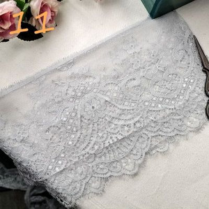 (3M/Lot) Prancūziškų nėrinių apdaila, siuvinėjimas, blakstienų nėriniai, „pasidaryk pats“ aksesuarai su adatomis Chantilly nėriniai „pasidaryk pats“ apatinio trikotažo nėriniai