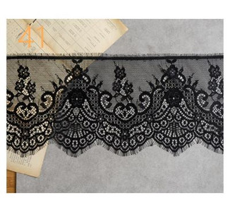 (3M/Lot) Prancūziškų nėrinių apdaila, siuvinėjimas, blakstienų nėriniai, „pasidaryk pats“ aksesuarai su adatomis Chantilly nėriniai „pasidaryk pats“ apatinio trikotažo nėriniai