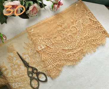 (3M/Lot) Prancūziškų nėrinių apdaila, siuvinėjimas, blakstienų nėriniai, „pasidaryk pats“ aksesuarai su adatomis Chantilly nėriniai „pasidaryk pats“ apatinio trikotažo nėriniai