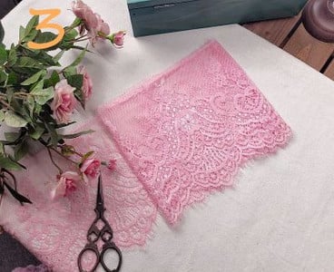 (3M/Lot) Prancūziškų nėrinių apdaila, siuvinėjimas, blakstienų nėriniai, „pasidaryk pats“ aksesuarai su adatomis Chantilly nėriniai „pasidaryk pats“ apatinio trikotažo nėriniai