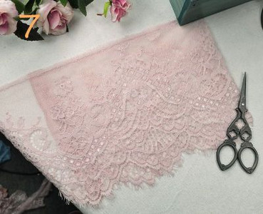 (3M/Lot) Prancūziškų nėrinių apdaila, siuvinėjimas, blakstienų nėriniai, „pasidaryk pats“ aksesuarai su adatomis Chantilly nėriniai „pasidaryk pats“ apatinio trikotažo nėriniai