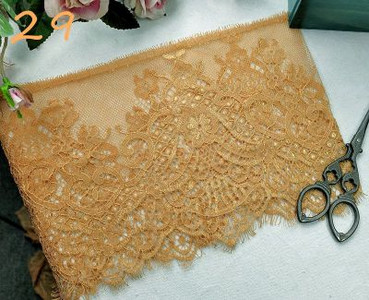 (3M/Lot) Prancūziškų nėrinių apdaila, siuvinėjimas, blakstienų nėriniai, „pasidaryk pats“ aksesuarai su adatomis Chantilly nėriniai „pasidaryk pats“ apatinio trikotažo nėriniai