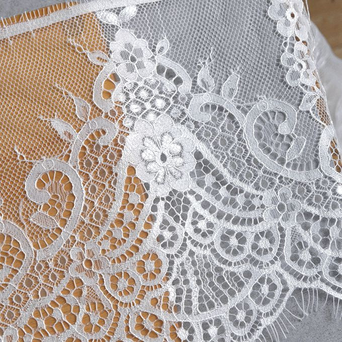 (3M/Lot) Prancūziškų nėrinių apdaila, siuvinėjimas, blakstienų nėriniai, „pasidaryk pats“ aksesuarai su adatomis Chantilly nėriniai „pasidaryk pats“ apatinio trikotažo nėriniai