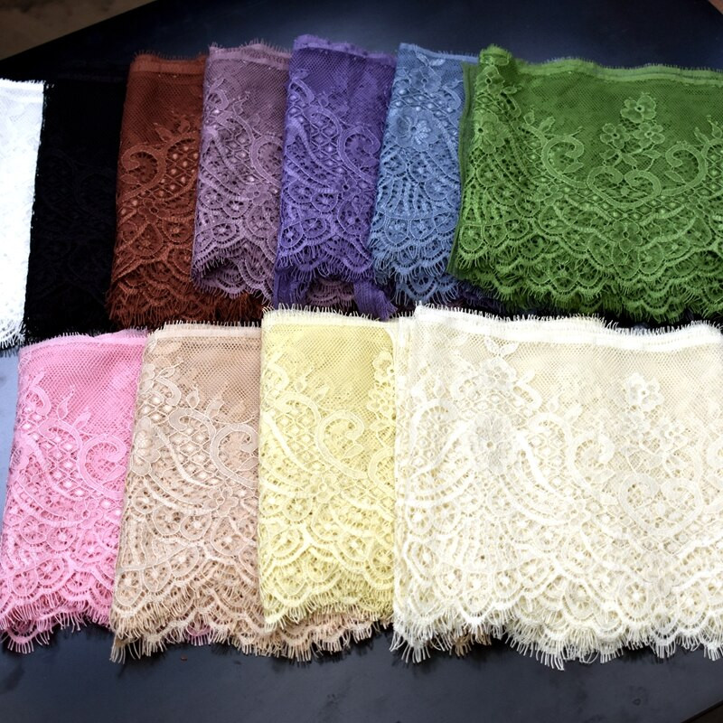 (3M/Lot) Prancūziškų nėrinių apdaila, siuvinėjimas, blakstienų nėriniai, „pasidaryk pats“ aksesuarai su adatomis Chantilly nėriniai „pasidaryk pats“ apatinio trikotažo nėriniai