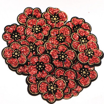 10 τμχ/παρτίδα 4 εκ. Παγιέτα Πολύχρωμο Μπάλωμα λουλουδιών DIY Σίδερο σε Αυτοκόλλητα για Φόρεμα Πουκάμισο Ράψιμο Υφασμάτινο Απλικέ Χειροποίητο Σήμα