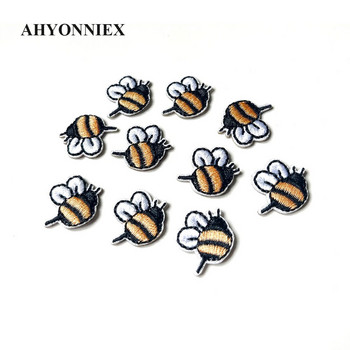 10 τμχ/παρτίδα Μίνι κίτρινο μπάλωμα μελισσών κέντημα αυτοκόλλητο σίδερο σε μπαλώματα για ρούχα απλικέ κέντημα DIY αξεσουάρ ρούχων