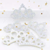 20 τεμ. 46*29 χιλιοστά Γυαλιστερές απλικέ κορώνας Glitter Τεράστια ασημένια επενδυμένα μπαλώματα κορώνας για χειροτεχνία Ενδύματα Διακόσμηση Αξεσουάρ DIY K44