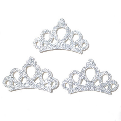 20 τεμ. 46*29 χιλιοστά Γυαλιστερές απλικέ κορώνας Glitter Τεράστια ασημένια επενδυμένα μπαλώματα κορώνας για χειροτεχνία Ενδύματα Διακόσμηση Αξεσουάρ DIY K44