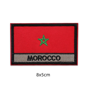 Висококачествени бродирани ir лепенки с национален флаг на МАРОКО Военно-тактически значки MOROCCO Molon Labe