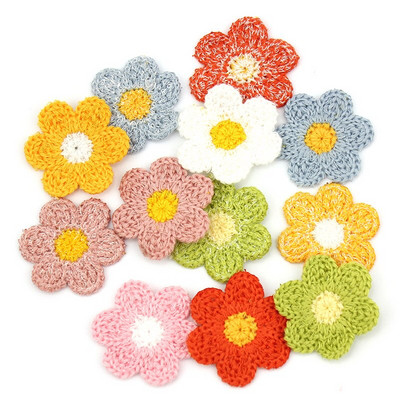 35 tk 3,5 cm villane lõng tikandid lilled plaastrid pealeõmmeldavad aplikatsioonid käsitöö jaoks peakatted aksessuaarid juukseklambrid.