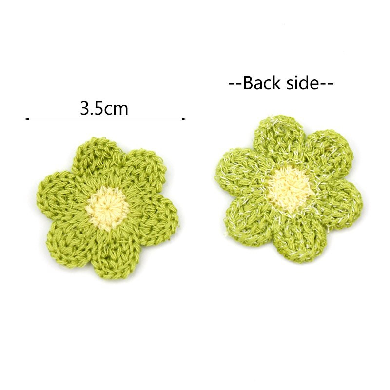 35 tk 3,5 cm villane lõng tikandid lilled plaastrid pealeõmmeldavad aplikatsioonid käsitöö jaoks peakatted aksessuaarid juukseklambrid.