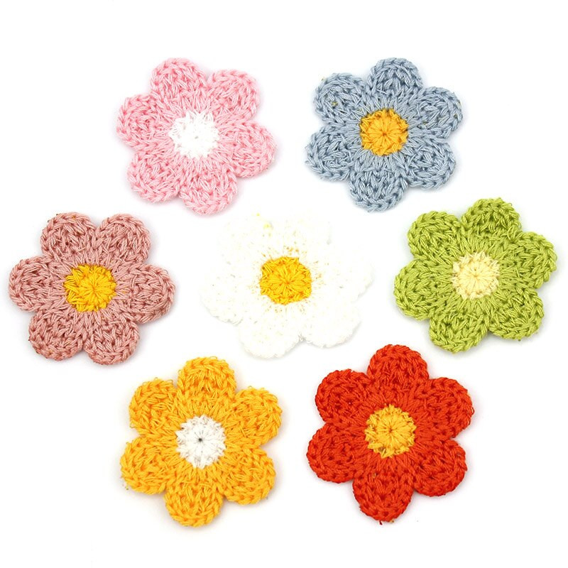 35 tk 3,5 cm villane lõng tikandid lilled plaastrid pealeõmmeldavad aplikatsioonid käsitöö jaoks peakatted aksessuaarid juukseklambrid.