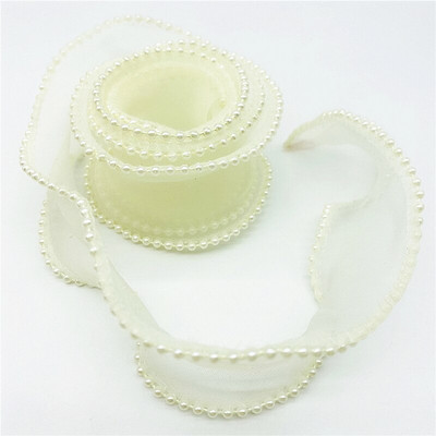 40mm 60mm laia pärliservaga siidist organza lint vibu materjal pitspaelad juuksekaunistuseks õmblemine kangas riiete kaunistus