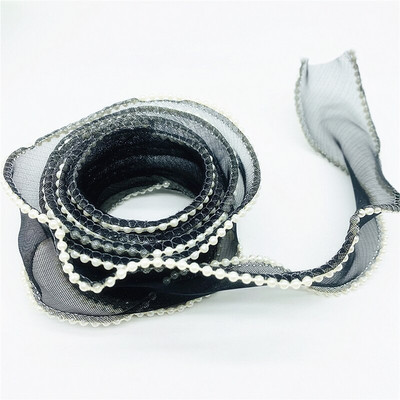 40mm 60mm laia pärliservaga siidist organza lint vibu materjal pitspaelad juuksekaunistuseks õmblemine kangas riiete kaunistus