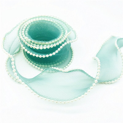 40mm 60mm laia pärliservaga siidist organza lint vibu materjal pitspaelad juuksekaunistuseks õmblemine kangas riiete kaunistus