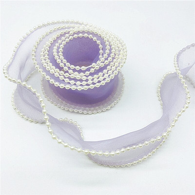 40mm 60mm laia pärliservaga siidist organza lint vibu materjal pitspaelad juuksekaunistuseks õmblemine kangas riiete kaunistus