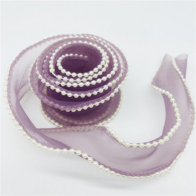 40mm 60mm laia pärliservaga siidist organza lint vibu materjal pitspaelad juuksekaunistuseks õmblemine kangas riiete kaunistus