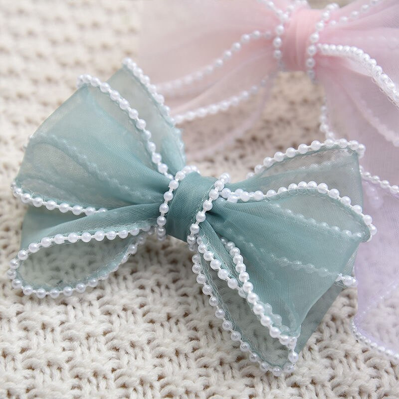 40mm 60mm laia pärliservaga siidist organza lint vibu materjal pitspaelad juuksekaunistuseks õmblemine kangas riiete kaunistus