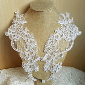 2 tükki valge punane sinine pitsaplikatsioon lilleline litter pitskangast kaunistus rõivamanustele Õmble riidest kostüüm käsitöö